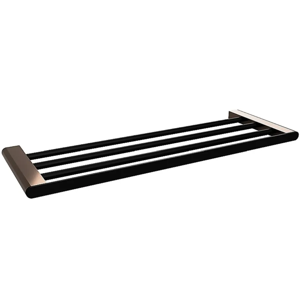 Brillantbad BALLA Handtuchablage Messing Schwarz Kupfer 600x20x200 mm für Bad & Küche >> zum Bohren