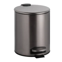 Brillantbad BAPHIT Abfalleimer Edelstahl Metallic Grau matt 260x205x265 mm, 5 Ltr für Bad & WC >> Freistehend anwendbar