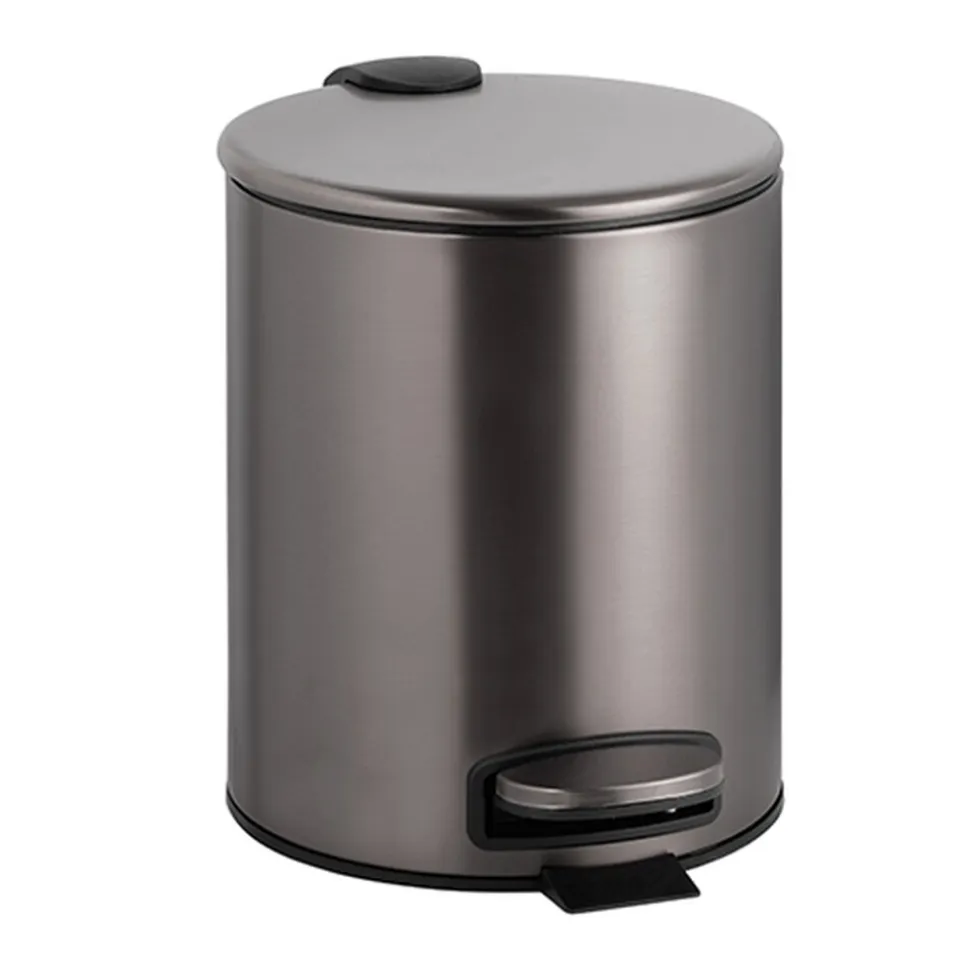 Brillantbad BAPHIT Abfalleimer Edelstahl Metallic Grau matt 260x205x265 mm, 5 Ltr für Bad & WC >> Freistehend anwendbar