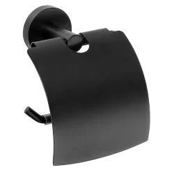 Brillantbad BARK Papierrollenhalter Messing Schwarz mit Deckel 140x155x80 mm für Bad & WC >> zum Bohren oder Kleben*