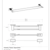 Brillantbad BASA Doppelhandtuchhalter Messing Chrom 600x35x120 mm für Bad & WC >> zum Bohren