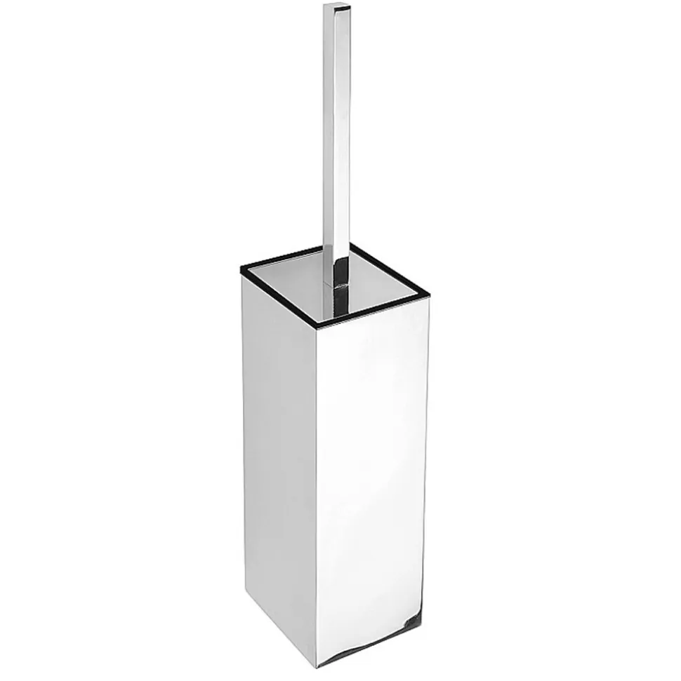 Brillantbad BASA WC-Bürstengarnitur stehend oder hängend Messing Chrom 80x365x80 mm für Bad & WC >> zum Bohren oder Freistehend anwendbar