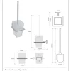 Brillantbad BASA WC-Bürstengarnitur mit Glasbehälter Messing Milchglas Chrom 112x360x150 mm für Bad & WC >> zum Bohren