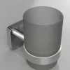 Brillantbad BASI Glashalter mit Glas Messing Glas Chrom poliert 67x96x107 mm für Bad & Küche >> zum Bohren