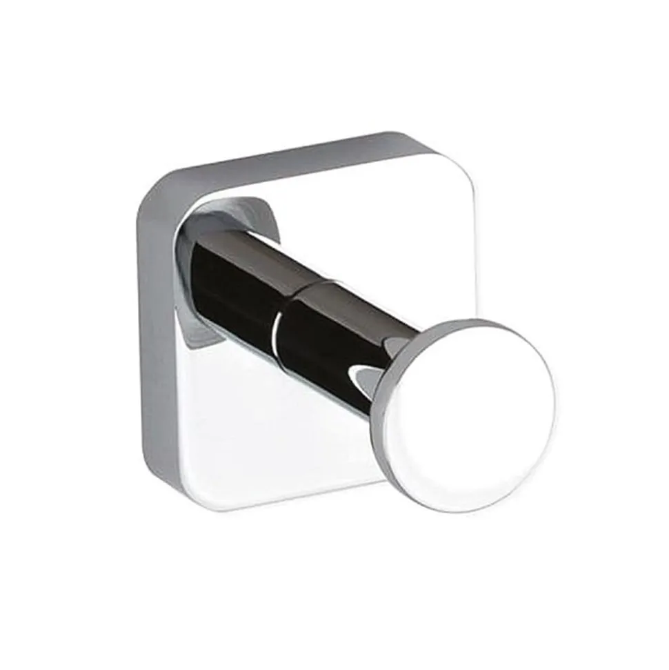 Brillantbad BASI Kleiderhaken Messing Chrom poliert 50x50x57 mm für Bad & Küche >> zum Bohren