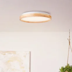 Brilliant Alson LED Deckenleuchte 39cm holz hell/weiß, Metall/Holz/Kunststoff, 1x 26 W LED integriert, (Lichtstrom: 2500lm, Lichtfarbe: 3000-4500K)