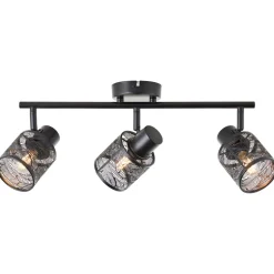 Brilliant Bano Spotrohr 3flg schwarz matt, Metall, 3x D45, E14, 40 W