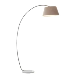 Brilliant Brok Bogenlampe 2,0 m - E27-Fassung, schwenkbarer Schirm, Fußschalter- Taupe/Grau - ideal für Wohnzimmer & Leseecke