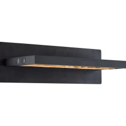 Brilliant Chaumont LED Wandleuchte 35cm schwarz/holz, Aluminium/Metall/Holz, 1x LED integriert, 9,5 W , (Lichtstrom: 930lm, Lichtfarbe: 3000K)