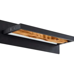Brilliant Chaumont LED Wandleuchte 35cm schwarz/holz, Aluminium/Metall/Holz, 1x LED integriert, 9,5 W , (Lichtstrom: 930lm, Lichtfarbe: 3000K)
