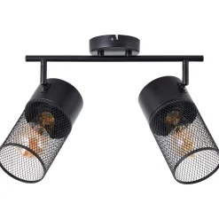 Brilliant Kamolo Spotrohr 2flg schwarz matt, Metall, 2x A60, E27, 40 W