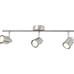 BRILLIANT Lampe Andres Spotrohr 3flg nickel/chrom | 3x PAR51, GU10, 10W, geeignet für Reflektorlampen (nicht enthalten) | Köpfe schwenkbar