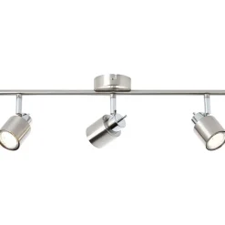 BRILLIANT Lampe Andres Spotrohr 3flg nickel/chrom | 3x PAR51, GU10, 10W, geeignet für Reflektorlampen (nicht enthalten) | Köpfe schwenkbar