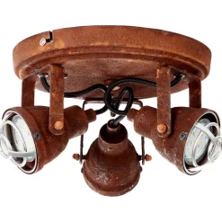 BRILLIANT Lampe Bente Spotrondell 3flg rostfarbend | 3x PAR51, GU10, 4W, geeignet für Reflektorlampen (nicht enthalten) | Köpfe schwenkbar