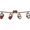 BRILLIANT Lampe Bente Spotrohr 4flg rostfarbend | 4x PAR51, GU10, 4W, geeignet für Reflektorlampen (nicht enthalten) | Köpfe schwenkbar / Arme drehbar