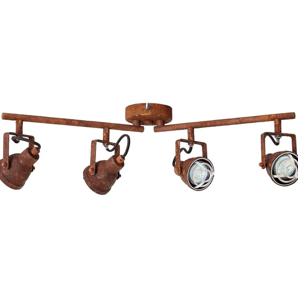 BRILLIANT Lampe Bente Spotrohr 4flg rostfarbend | 4x PAR51, GU10, 4W, geeignet für Reflektorlampen (nicht enthalten) | Köpfe schwenkbar / Arme drehbar