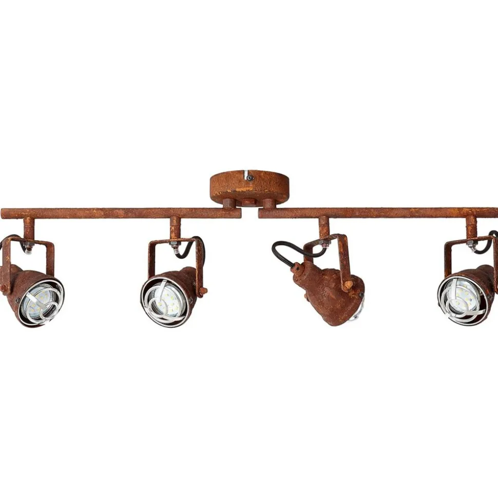 BRILLIANT Lampe Bente Spotrohr 4flg rostfarbend | 4x PAR51, GU10, 4W, geeignet für Reflektorlampen (nicht enthalten) | Köpfe schwenkbar / Arme drehbar