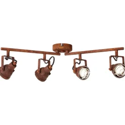 BRILLIANT Lampe Bente Spotrohr 4flg rostfarbend | 4x PAR51, GU10, 4W, geeignet für Reflektorlampen (nicht enthalten) | Köpfe schwenkbar / Arme drehbar