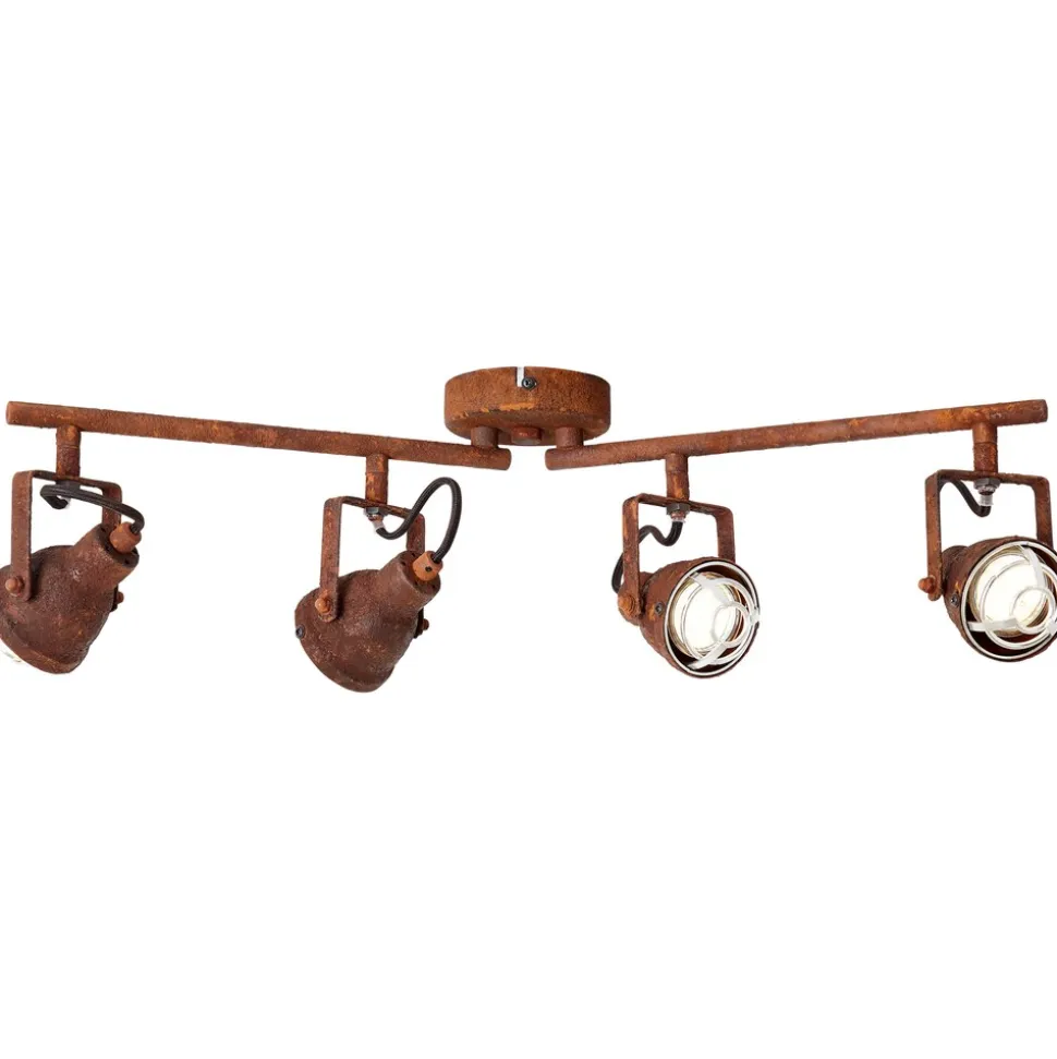 BRILLIANT Lampe Bente Spotrohr 4flg rostfarbend | 4x PAR51, GU10, 4W, geeignet für Reflektorlampen (nicht enthalten) | Köpfe schwenkbar / Arme drehbar