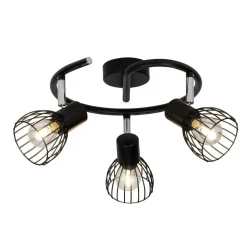 BRILLIANT Lampe Blacky Spotspirale 3flg schwarz | 3x D45, E14, 40W, geeignet für Tropfenlampen (nicht enthalten) | Für LED-Leuchtmittel geeignet