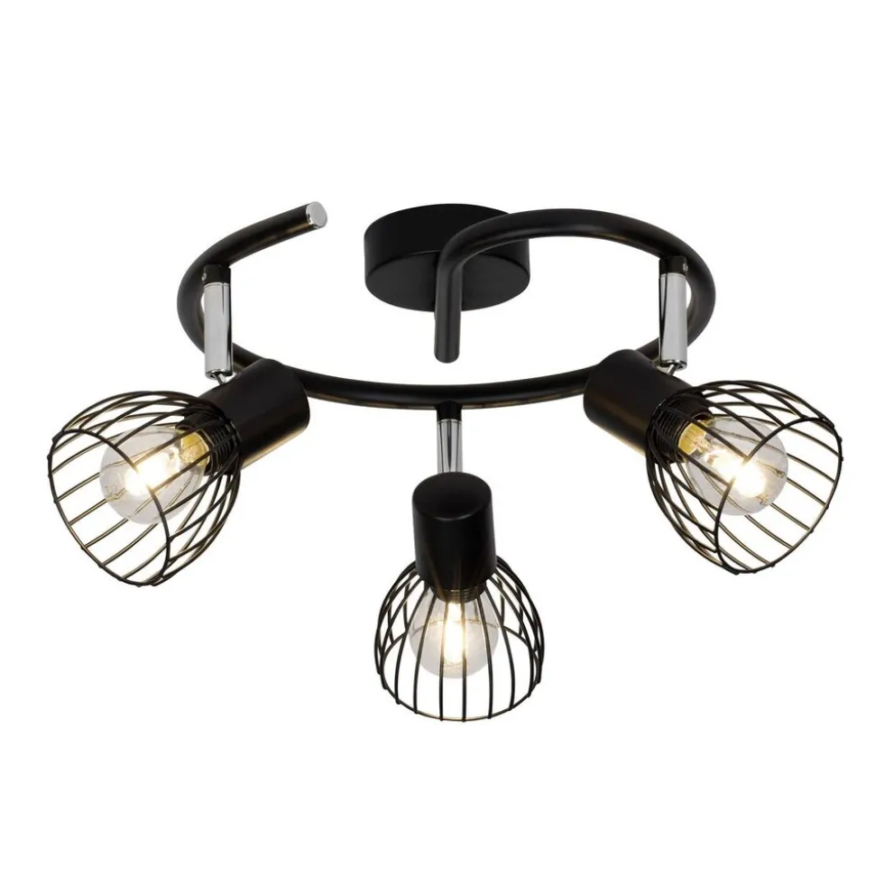 BRILLIANT Lampe Blacky Spotspirale 3flg schwarz | 3x D45, E14, 40W, geeignet für Tropfenlampen (nicht enthalten) | Für LED-Leuchtmittel geeignet