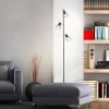 BRILLIANT Lampe, Blacky Standleuchte 3flg schwarz matt, 3x D45, E14, 25W, Mit Fußschalter