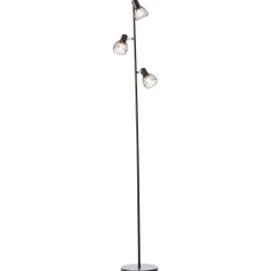 BRILLIANT Lampe, Blacky Standleuchte 3flg schwarz matt, 3x D45, E14, 25W, Mit Fußschalter