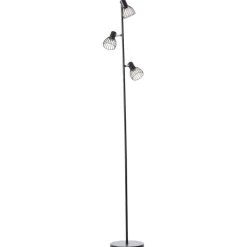 BRILLIANT Lampe, Blacky Standleuchte 3flg schwarz matt, 3x D45, E14, 25W, Mit Fußschalter