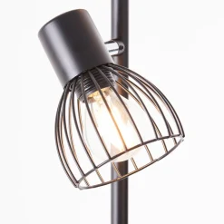 BRILLIANT Lampe, Blacky Standleuchte 3flg schwarz matt, 3x D45, E14, 25W, Mit Fußschalter
