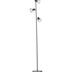 BRILLIANT Lampe, Blacky Standleuchte 3flg schwarz matt, 3x D45, E14, 25W, Mit Fußschalter