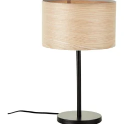 BRILLIANT Lampe, Romm Tischleuchte holz hell/schwarz, 1x A60, E27, 52W, Mit Schnurzwischenschalter