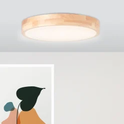 Brilliant Moreen LED Deckenleuchte 34cm holz, Holz/Kunststoff/Metall, 1x 14 W LED integriert, (Lichtstrom: 1300lm, Lichtfarbe: 3000-4500K)