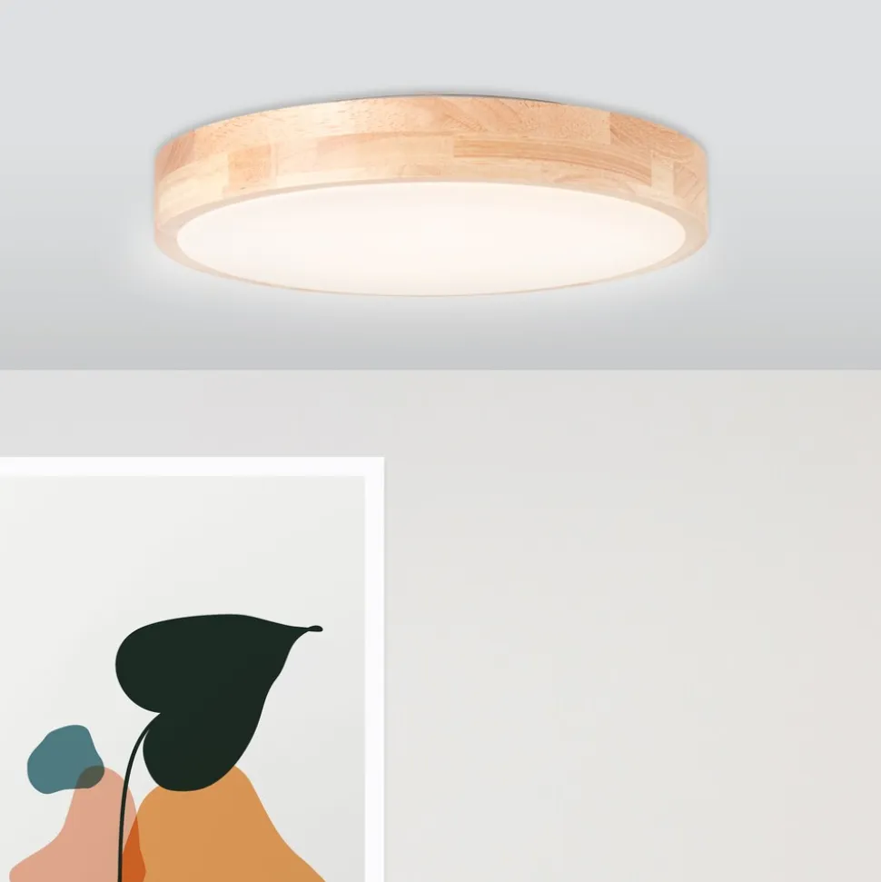 Brilliant Moreen LED Deckenleuchte 34cm holz, Holz/Kunststoff/Metall, 1x 14 W LED integriert, (Lichtstrom: 1300lm, Lichtfarbe: 3000-4500K)