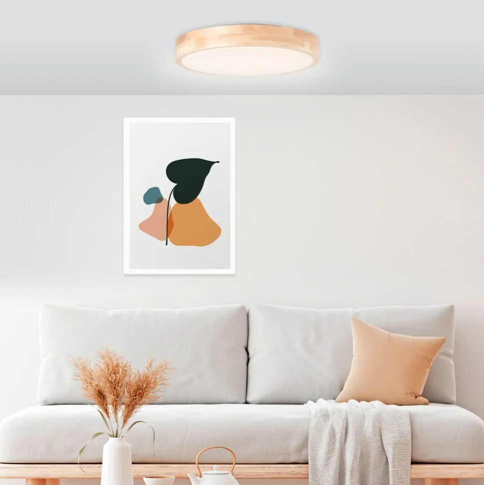 Brilliant Moreen LED Deckenleuchte 34cm holz, Holz/Kunststoff/Metall, 1x 14 W LED integriert, (Lichtstrom: 1300lm, Lichtfarbe: 3000-4500K)