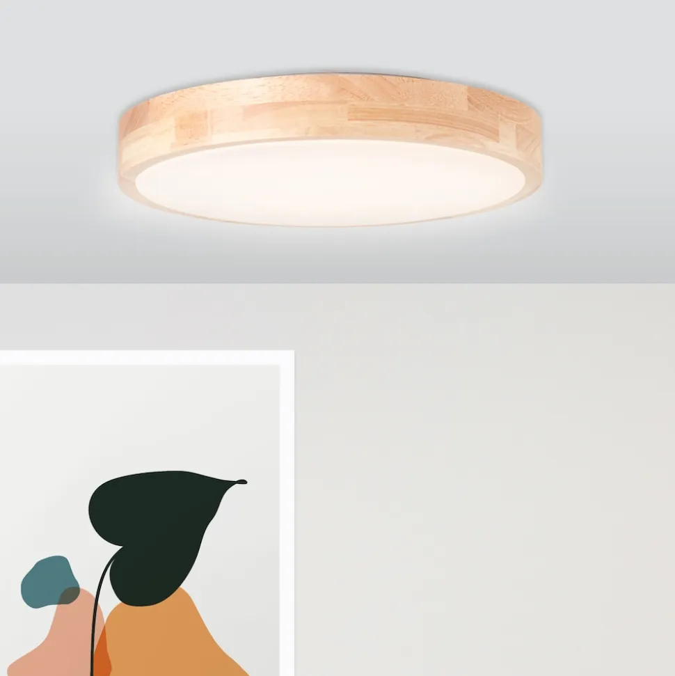 Brilliant Moreen LED Deckenleuchte 34cm holz, Holz/Kunststoff/Metall, 1x 14 W LED integriert, (Lichtstrom: 1300lm, Lichtfarbe: 3000-4500K)