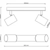 Brilliant Niels Spotbalken 2flg schwarz matt/natur, Metall/Bambus, 2x LED, GU10, 10 W