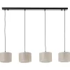 BRILLIANT Odar Pendelleuchte 4flg schwarz/beige | 4x A60, E27, 42W, geeignet für Normallampen (nicht enthalten)