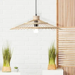 BRILLIANT Pirae Pendelleuchte 1flg schwarz/natur Innenleuchten,Pendelleuchten | 1x A60, E27, 40W, geeignet für Normallampen (nicht enthalten) | In der Höhe einstellbar / Kabel kürzbar