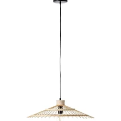 BRILLIANT Pirae Pendelleuchte 1flg schwarz/natur Innenleuchten,Pendelleuchten | 1x A60, E27, 40W, geeignet für Normallampen (nicht enthalten) | In der Höhe einstellbar / Kabel kürzbar