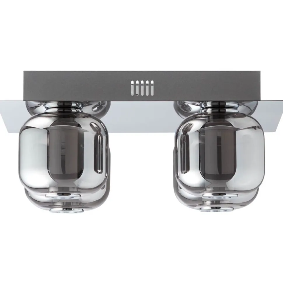 BRILLIANT Rafa LED Deckenleuchte 4flg chrom/rauchglas Innenleuchten,Deckenleuchten,-dekorativ | 4x 5.5W LED integriert, (Lichtstrom: 535lm, Lichtfarbe: 3000K) | Energiesparend und langlebig durch LED-