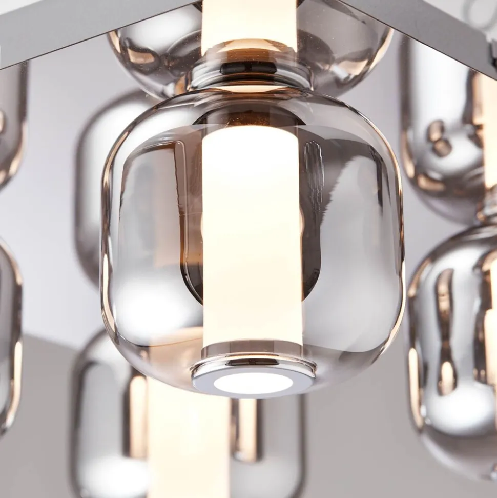 BRILLIANT Rafa LED Deckenleuchte 4flg chrom/rauchglas Innenleuchten,Deckenleuchten,-dekorativ | 4x 5.5W LED integriert, (Lichtstrom: 535lm, Lichtfarbe: 3000K) | Energiesparend und langlebig durch LED-