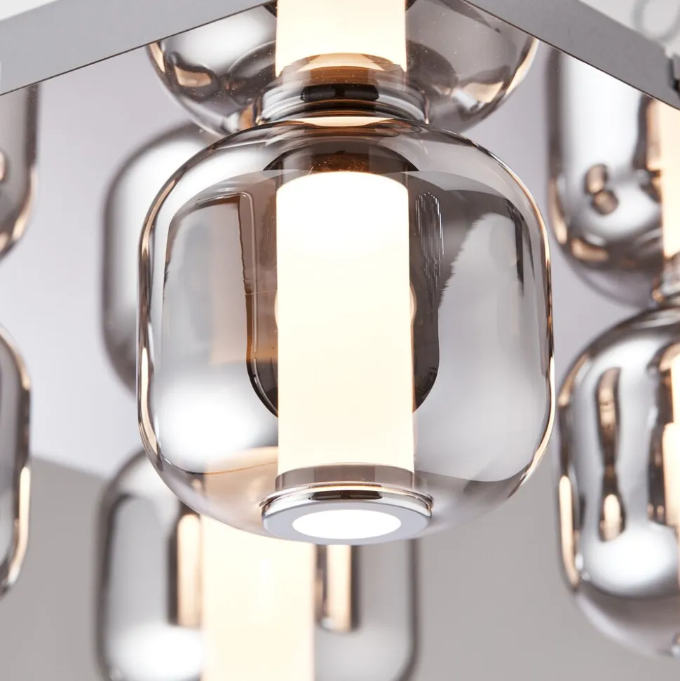 BRILLIANT Rafa LED Deckenleuchte 4flg chrom/rauchglas Innenleuchten,Deckenleuchten,-dekorativ | 4x 5.5W LED integriert, (Lichtstrom: 535lm, Lichtfarbe: 3000K) | Energiesparend und langlebig durch LED-