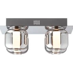 BRILLIANT Rafa LED Deckenleuchte 4flg chrom/rauchglas Innenleuchten,Deckenleuchten,-dekorativ | 4x 5.5W LED integriert, (Lichtstrom: 535lm, Lichtfarbe: 3000K) | Energiesparend und langlebig durch LED-