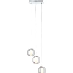 BRILLIANT Rafa LED Pendelleuchte 3flg Rondell chrom/rauchglas Innenleuchten,Pendelleuchten,-Rondell | 3x 5.67W LED integriert, (Lichtstrom: 528lm, Lichtfarbe: 3000K) | In der Höhe einstellbar / Kabel