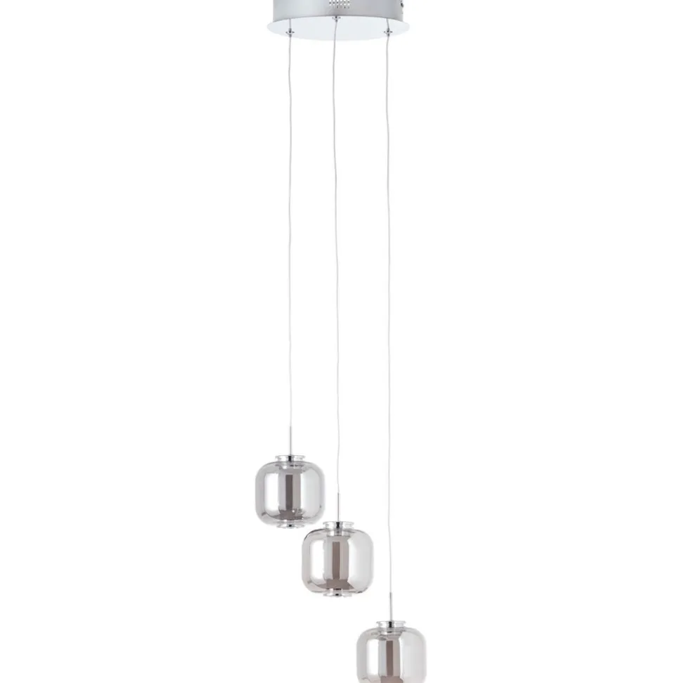 BRILLIANT Rafa LED Pendelleuchte 3flg Rondell chrom/rauchglas Innenleuchten,Pendelleuchten,-Rondell | 3x 5.67W LED integriert, (Lichtstrom: 528lm, Lichtfarbe: 3000K) | In der Höhe einstellbar / Kabel