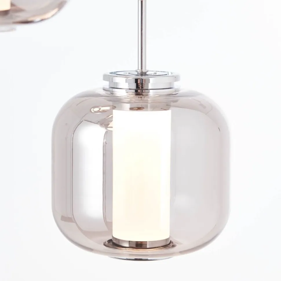 BRILLIANT Rafa LED Pendelleuchte 3flg Rondell chrom/rauchglas Innenleuchten,Pendelleuchten,-Rondell | 3x 5.67W LED integriert, (Lichtstrom: 528lm, Lichtfarbe: 3000K) | In der Höhe einstellbar / Kabel