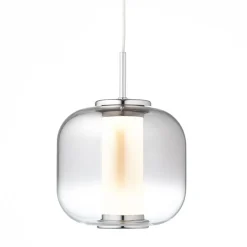 BRILLIANT Rafa LED Pendelleuchte 1flg chrom/rauchglas Innenleuchten,Pendelleuchten | 1x 7W LED integriert, (Lichtstrom: 437lm, Lichtfarbe: 3000K) | In der Höhe einstellbar / Kabel kürzbar