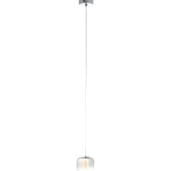 BRILLIANT Rafa LED Pendelleuchte 1flg chrom/rauchglas Innenleuchten,Pendelleuchten | 1x 7W LED integriert, (Lichtstrom: 437lm, Lichtfarbe: 3000K) | In der Höhe einstellbar / Kabel kürzbar