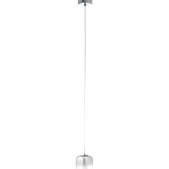 BRILLIANT Rafa LED Pendelleuchte 1flg chrom/rauchglas Innenleuchten,Pendelleuchten | 1x 7W LED integriert, (Lichtstrom: 437lm, Lichtfarbe: 3000K) | In der Höhe einstellbar / Kabel kürzbar