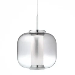 BRILLIANT Rafa LED Pendelleuchte 1flg chrom/rauchglas Innenleuchten,Pendelleuchten | 1x 7W LED integriert, (Lichtstrom: 437lm, Lichtfarbe: 3000K) | In der Höhe einstellbar / Kabel kürzbar